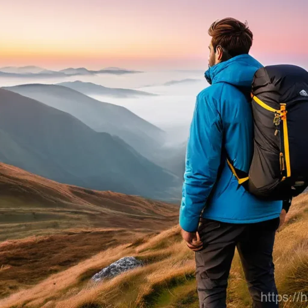 디자인 초보자를 위한 무료 그래픽 리소스 사이트 - **Prompt Title: "Serene Mountain Sunrise with a Traveler"**
    A professional, wide-angle photograp...