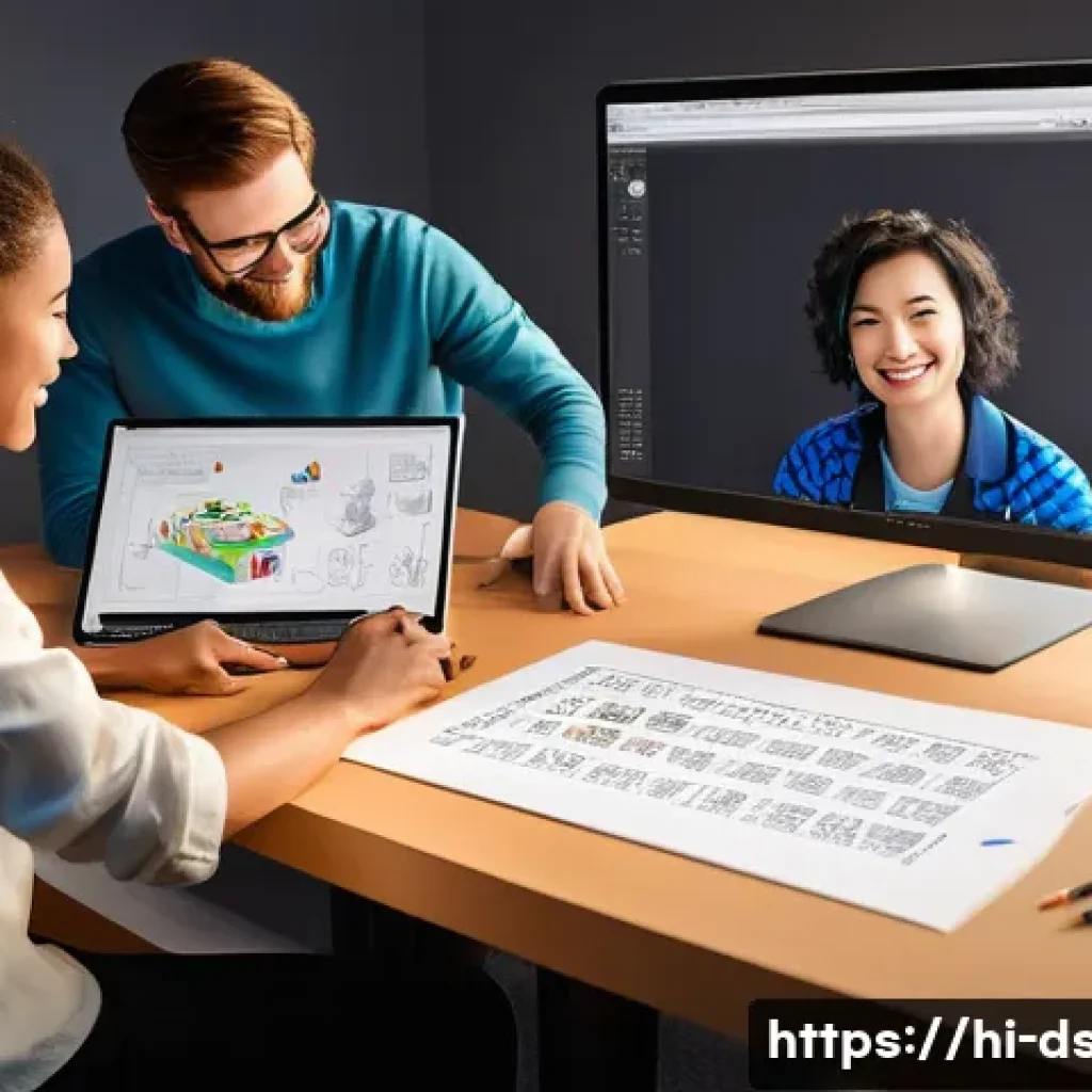 애니메이션 제작 소프트웨어 추천 - **Prompt:** A vibrant, diverse group of animators in a bright, modern studio. One person is sketchin...