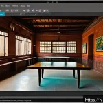 디자인 초보자를 위한 포토샵 기본기 - A vibrant digital workspace scene showcasing the Adobe Photoshop interface tailored for Hindi-speaki...